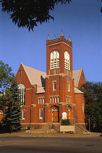 A red brick church