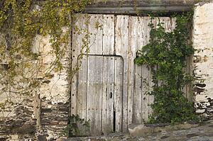 Wooden door, Macharaviaya Inland, Costa del Sol, Malaga Province, Spain
