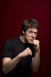 Man punching the air