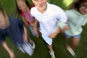 Children running together