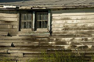 Window on side of old building