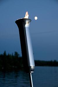 Lake of the Woods, Ontario, Canada; Torch burning brightly at night