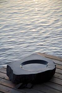 Lake Of The Woods, Ontario, Canada, Birdbath on pier next to lake