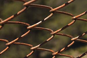Rusted chain link fence 
