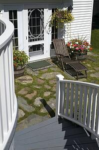 Stairs leading to patio