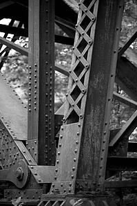 Detail of bridge pylon, Bracebridge, Muskoka, Ontario, Canada