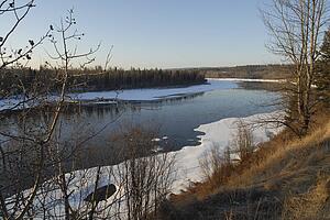 Spring thaw, Fraser River, Prince George, British Columbia