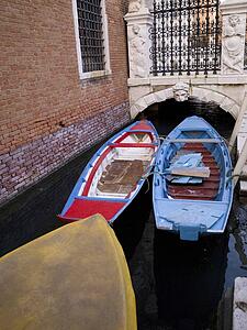 Boats on a canal, Venice, Italy 