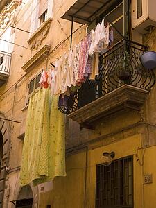 Laundry drying, Naples, Italy 
