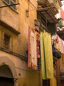 Laundry drying, Naples, Italy 