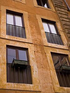 Apartment windows, Rome, Italy 