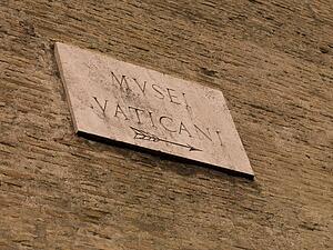 Vatican Museums sign, Rome, Italy 