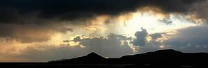 Near Castlecove, Co Kerry, Ireland; Rainshower over the Ring of Kerry
