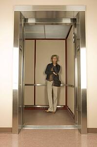Woman in an elevator