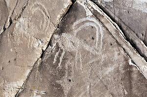 Native American petroglyphs found in the Owens Valley, California, USA 