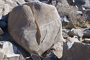 Native American petroglyphs found in the Owens Valley, California, USA 