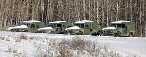 Four off-road vehicles; Vehicles in a row
