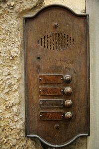 Florence, Italy, Copper doorbells and apartment name plates