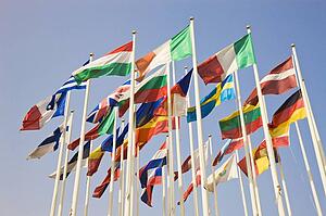 Group of international country flags 