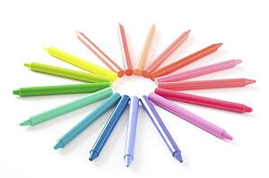 Rainbow pattern of wax sticks