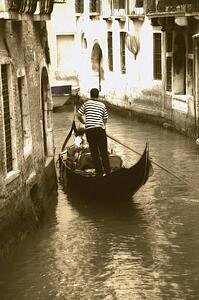 Gondolas on Canal Venice Italy