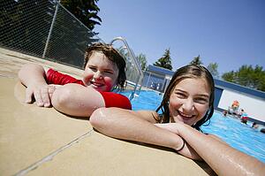 Girls in the swimming pool