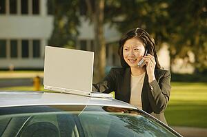 Businesswoman on cell phone