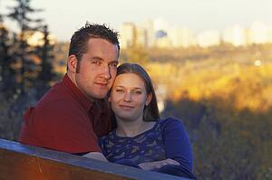 Couple on a park bench
