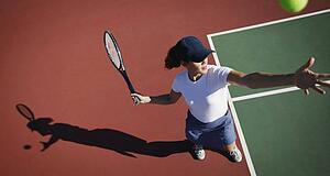 Woman playing tennis