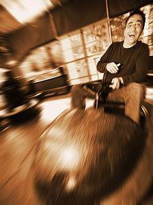 Man at amusement park