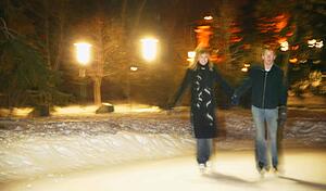 A couple go skating