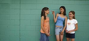 Girls making fun