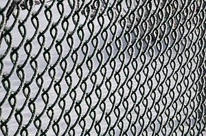 Chain link fence covered in frost