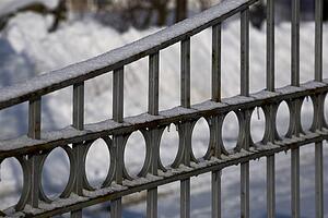 Gate covered in snow