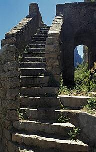 Corsica, France; Ancient stone staircase