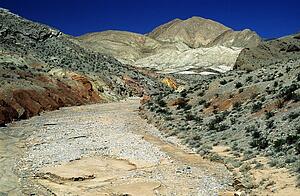 Death Valley, California, USA; Dry river bed in the desert
