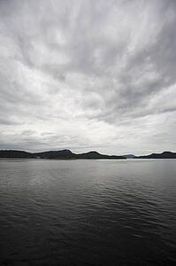 British Columbia, Canada; View of the bay with land in the background