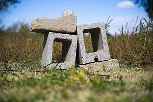 Cinder blocks in a pile