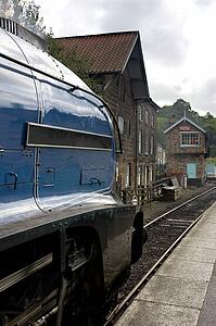 Sir Nigel Gresley steam locomotive, North Yorkshire, England 