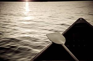 Lake of the Woods, Ontario, Canada; Boat on the water