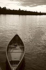 Lake of the Woods, Ontario, Canada; Boat on the water