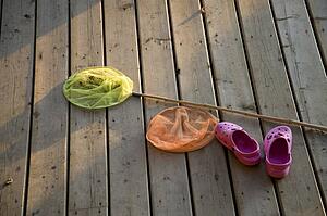Lake of the Woods, Ontario, Canada; Colourful fishing gear