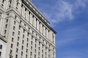 Montreal, Quebec, Canada; Architectural detail of Sunlife building