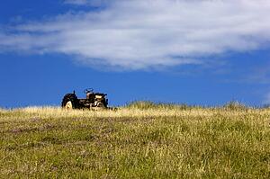 Islay, Scotland; Tractor in a field