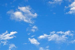 Lake of the Woods, Ontario, Canada; Blue sky with white clouds