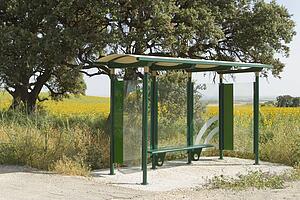 Andalucia, Spain; Local bus shelter in countryside