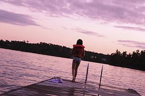 Girl going swimming