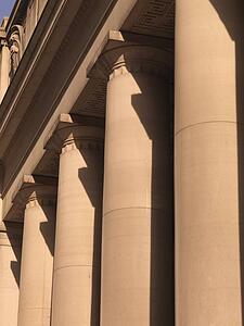 Architectural detail of Union Station, Toronto, Ontario, Canada