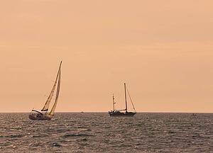 Yachts at sea 