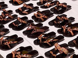 Sandals in a row